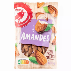 Auchan Amandes Non salées 100G