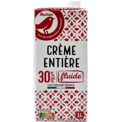 Auchan crème entière fluide...